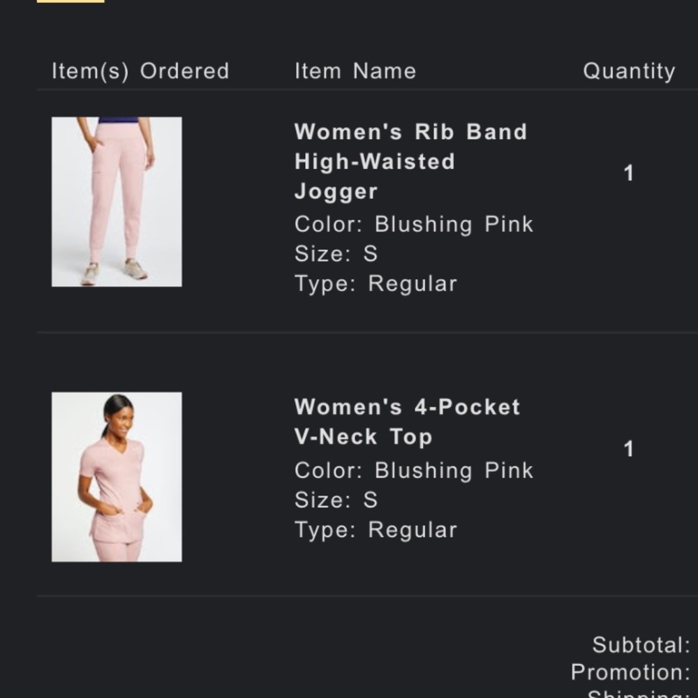Jaanuu pink scrub set- small